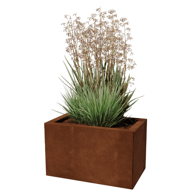 Kruka i cortenstål - Rektangel - 30 x 50 cm