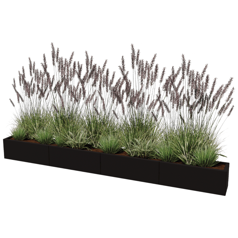 Kruka i stål XXL - Rektangel - 320 x 30 cm