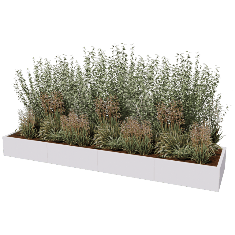 Kruka i stål XXL - Rektangel - 320 x 80 cm