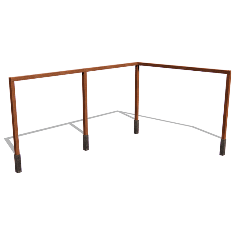Pergola i cortenstål - Hörn - 600 x 412 cm