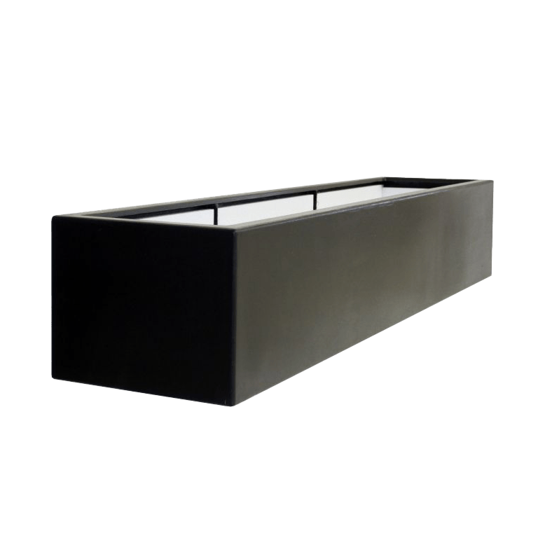 Kruka i polyester - Rektangel - 200 x 50 x 40 cm - Med botten