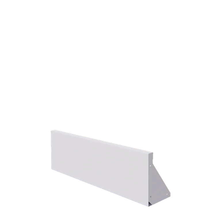 Stödmur i stål - Rak - 100 x 30 cm - RAL9010 matt (vit)