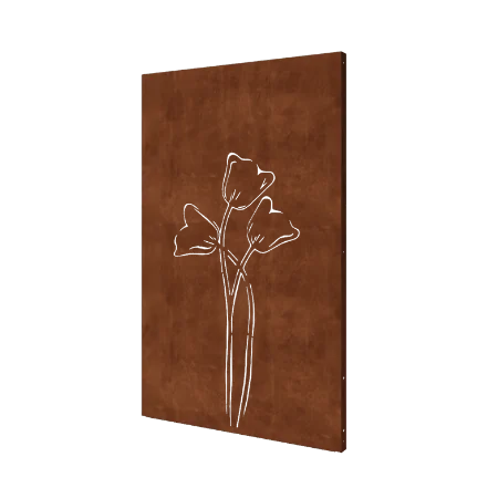 Skärmvägg i cortenstål - Tulpan symmetrisk - 120 x 6 x 190 cm